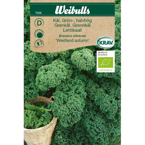 Weibulls Weibulls Grönkål, halvhög - Brassica oleracera - Westland autumn  7936  KRAV,Nyhet
