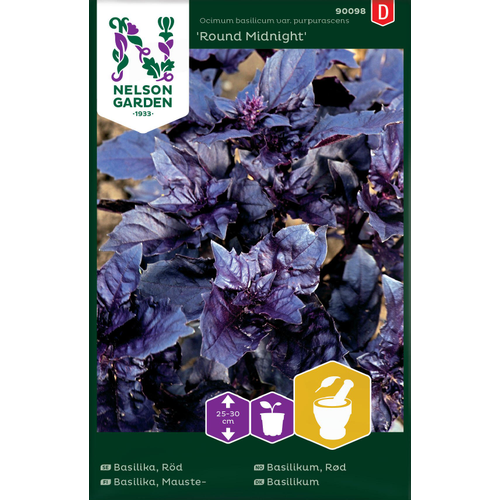 Nelson Garden Fröer Nelson Garden Röd basilika - 'round midnight' - ocimum basilicum var. purpurascens  90098